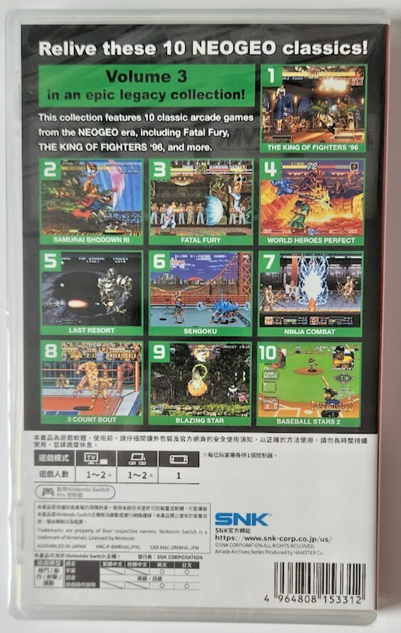 ACA NEOGEO Selection Vol. 3 (Multi-Language) Switch Brand New Sealed Special