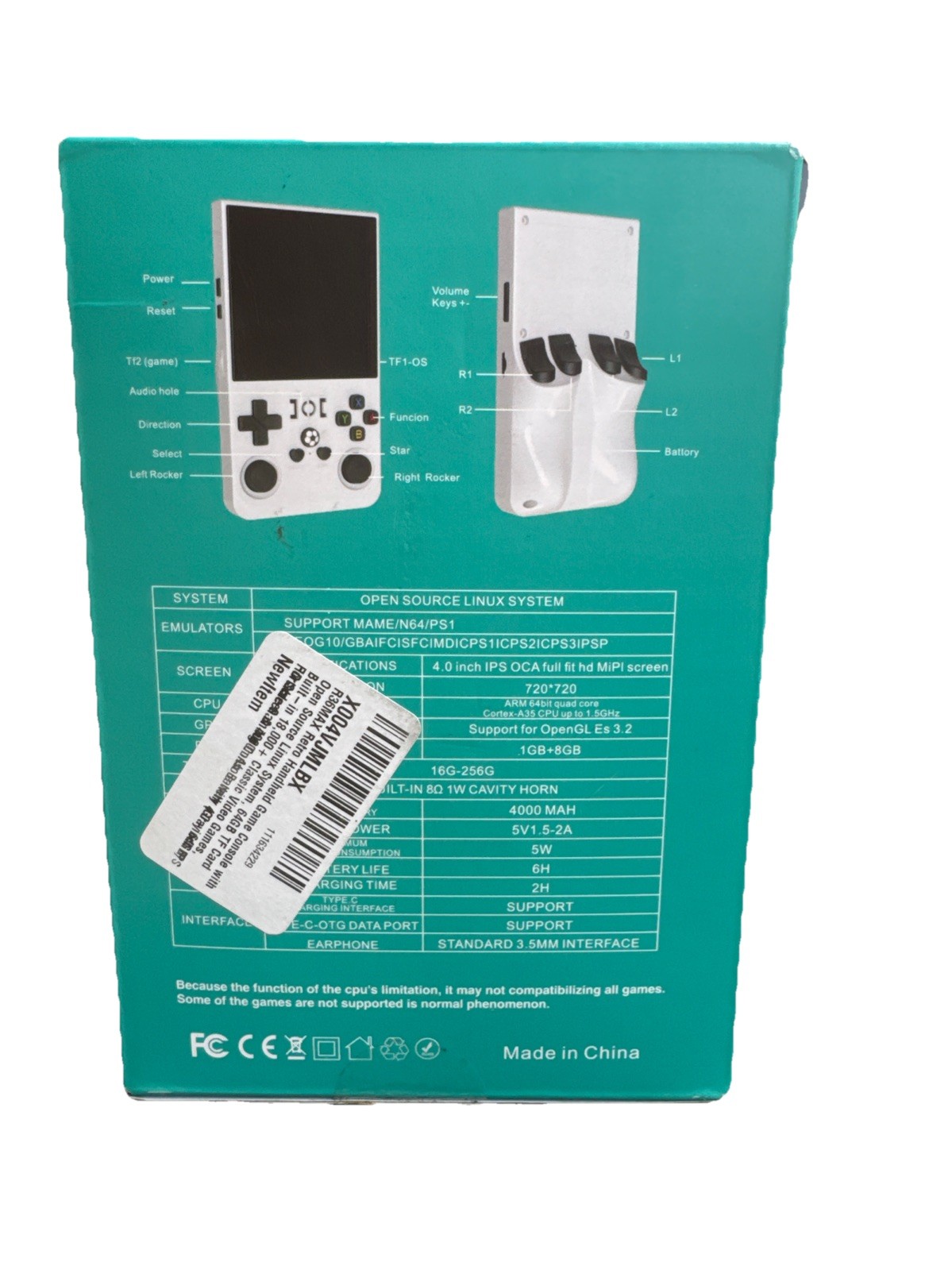 R36 Max 4 Inch IPS Screen Open Source Console, 4.0 Inch Screen