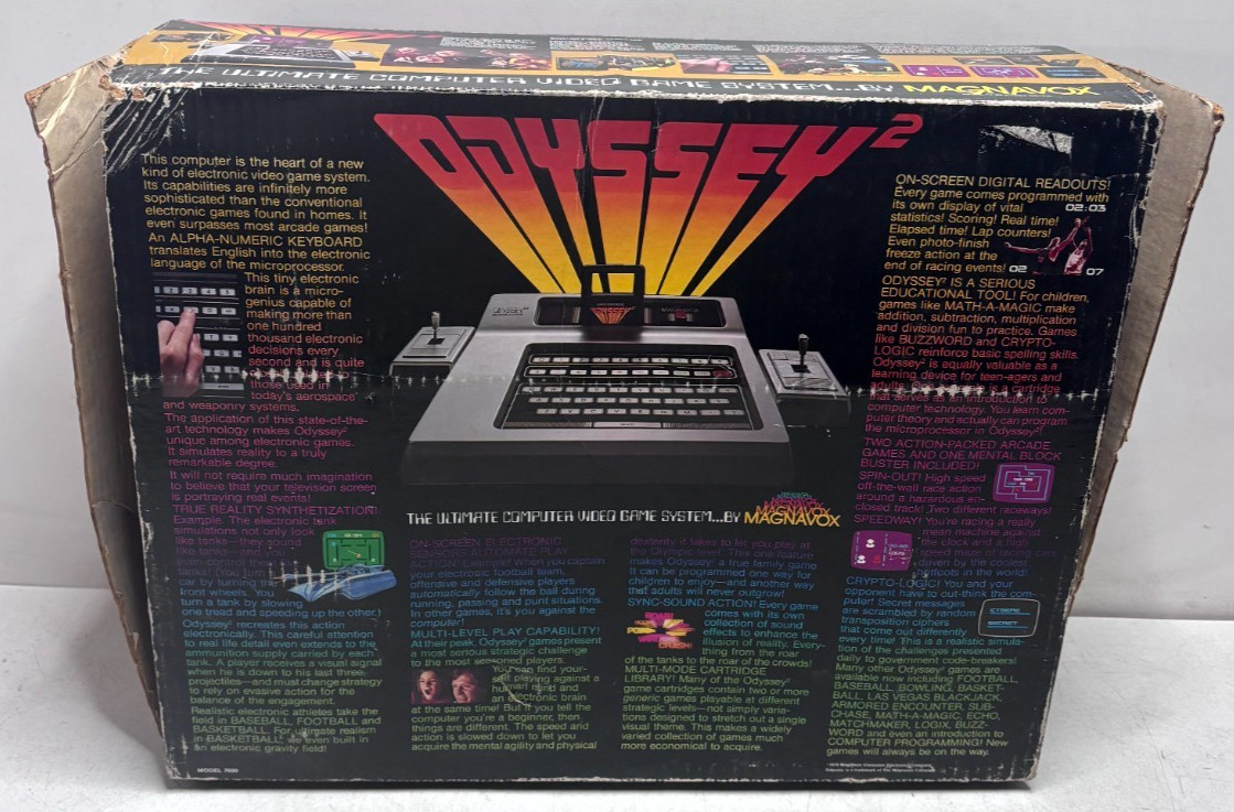Vintage Magnavox Odyssey 2 Console Complete Boxed Bundle Model 7600 Untested