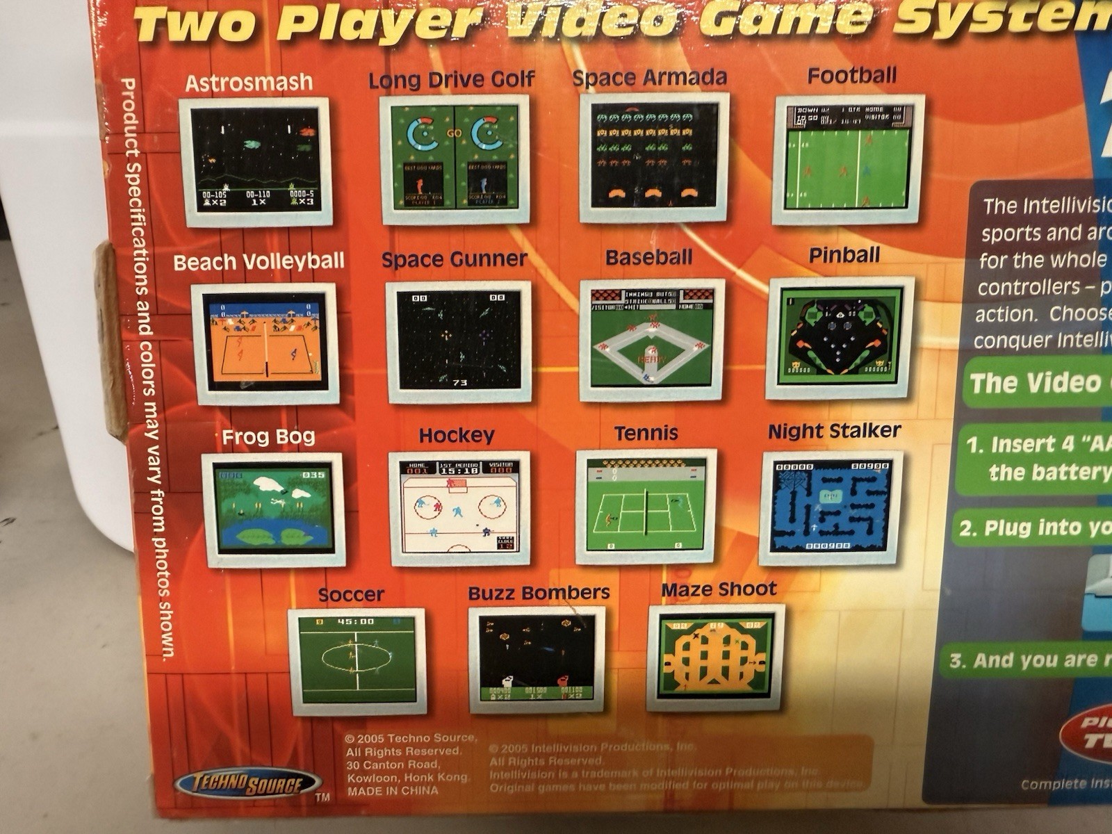 2005 INTELLIVISION X2 15 VIDEO GAME SYSTEM PLUG AND PLAY 2 CONTROLLERS