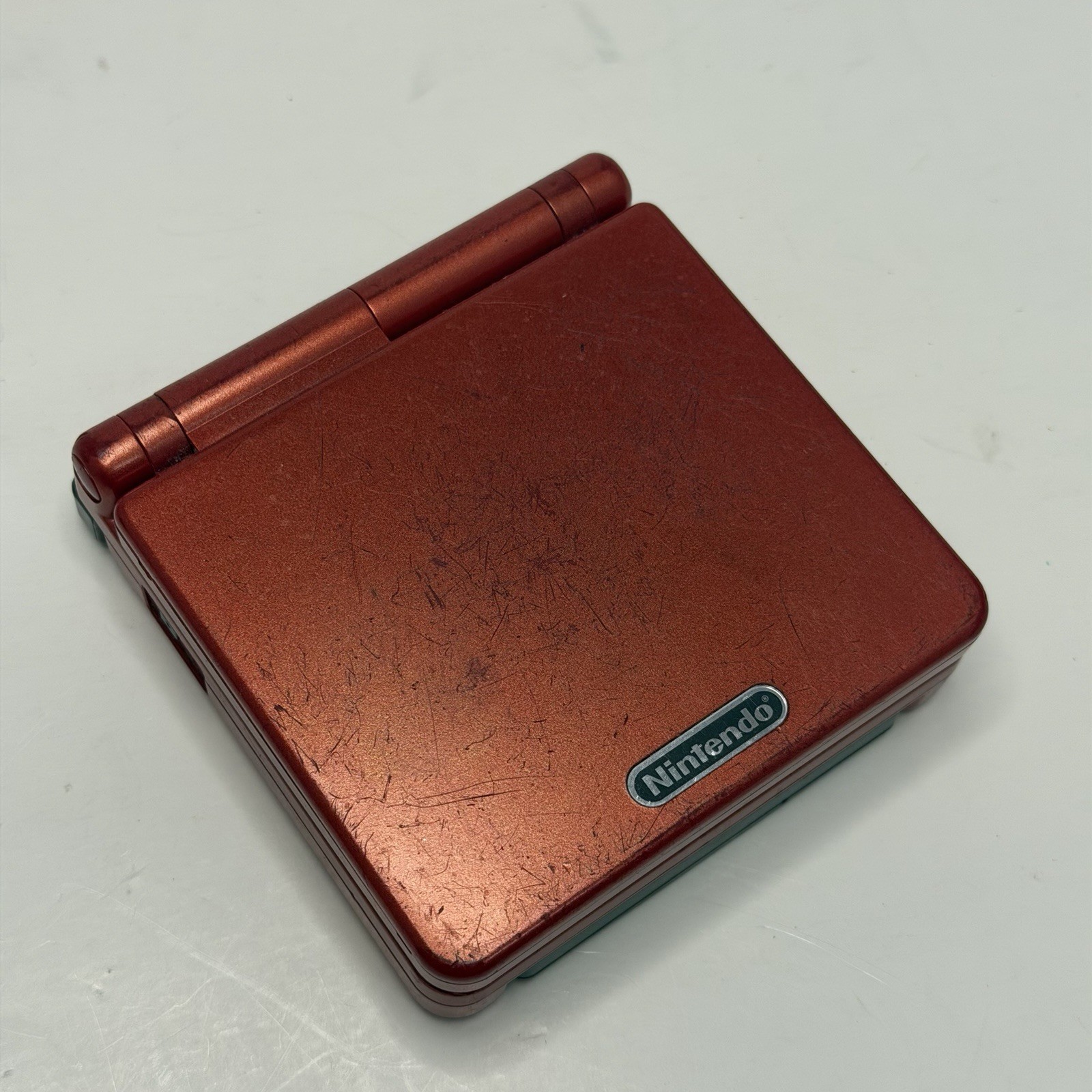 Nintendo Game Boy Advance SP Handheld Video Game Console Flame Red With Yu-gi-oh