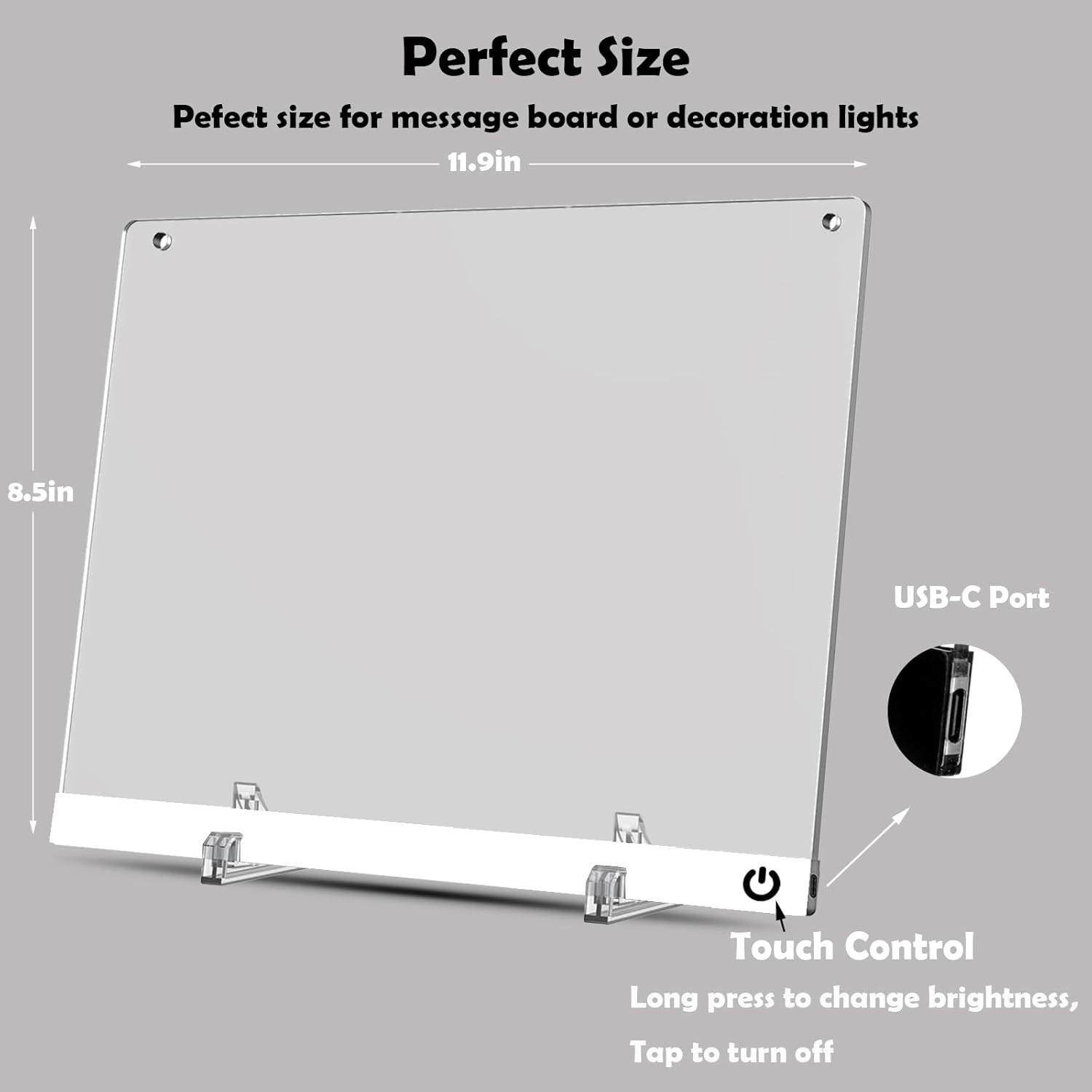 11.8″x8.5″ LED Drawing Board with 12 Markers, Brightness Adjustment Touch But…