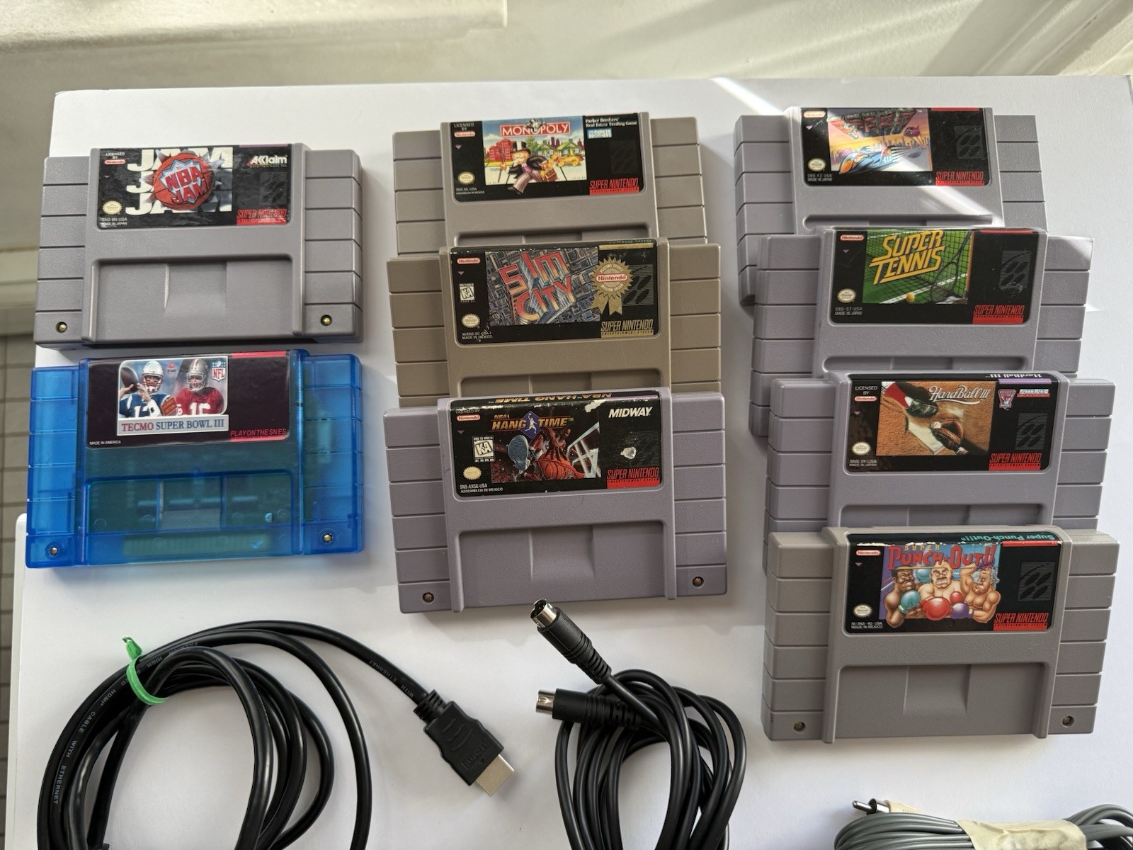 SNES NES RetroDuo BUNDLE! W/ HDMI ADAPTER 2 CONTROLLERS 9 GAMES! TECMO PUNCHOUT!
