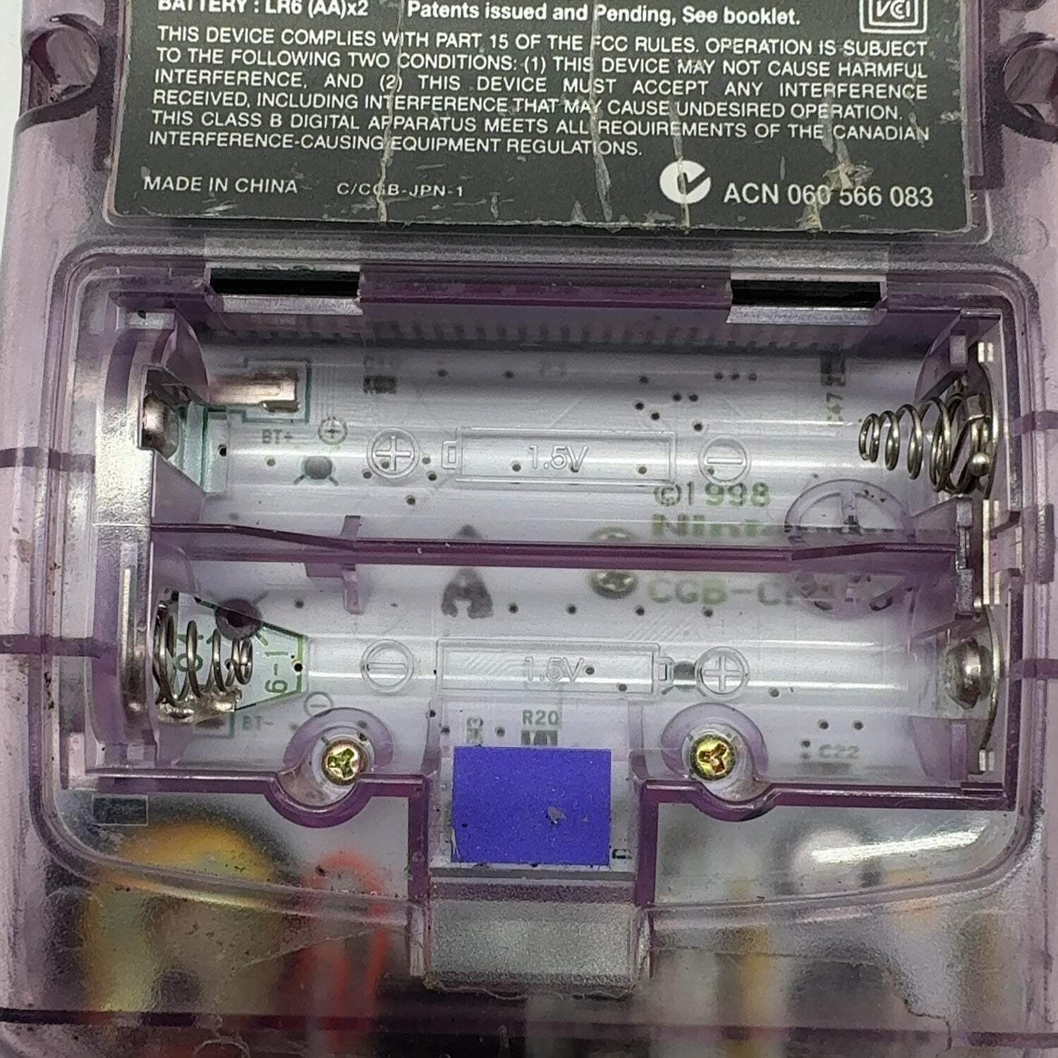 Nintendo Game Boy Color Handheld Only CGB-001 Atomic Purple