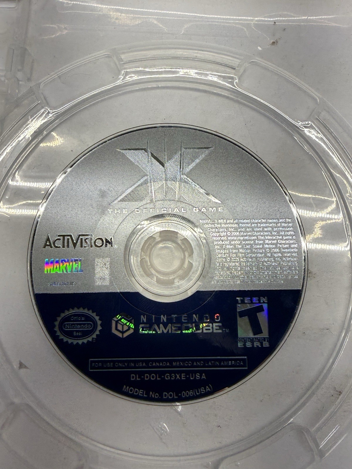 Nintendo GameCube Black Console Composite RCA w/ cables and x men game