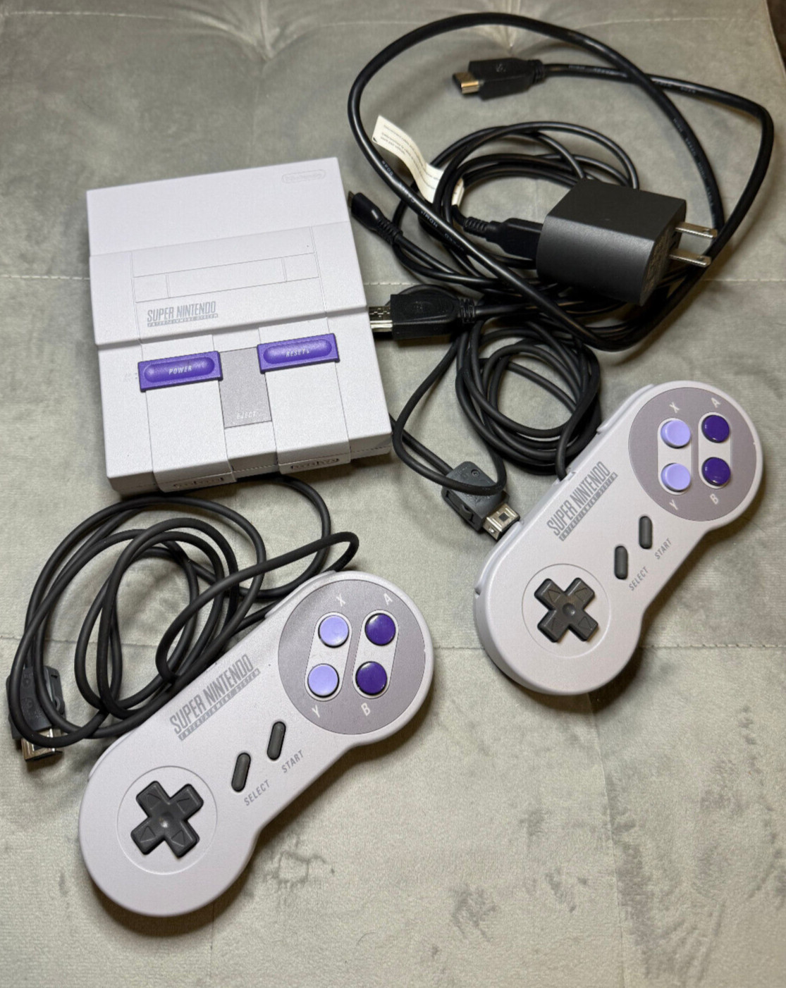 Nintendo SNES Home Console – Gray with Two Controllers & HDMI Cord