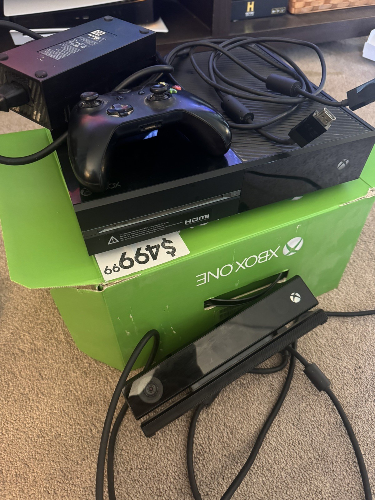 Microsoft Xbox One Console 500 GB With Controller Cables And Box Black 1540