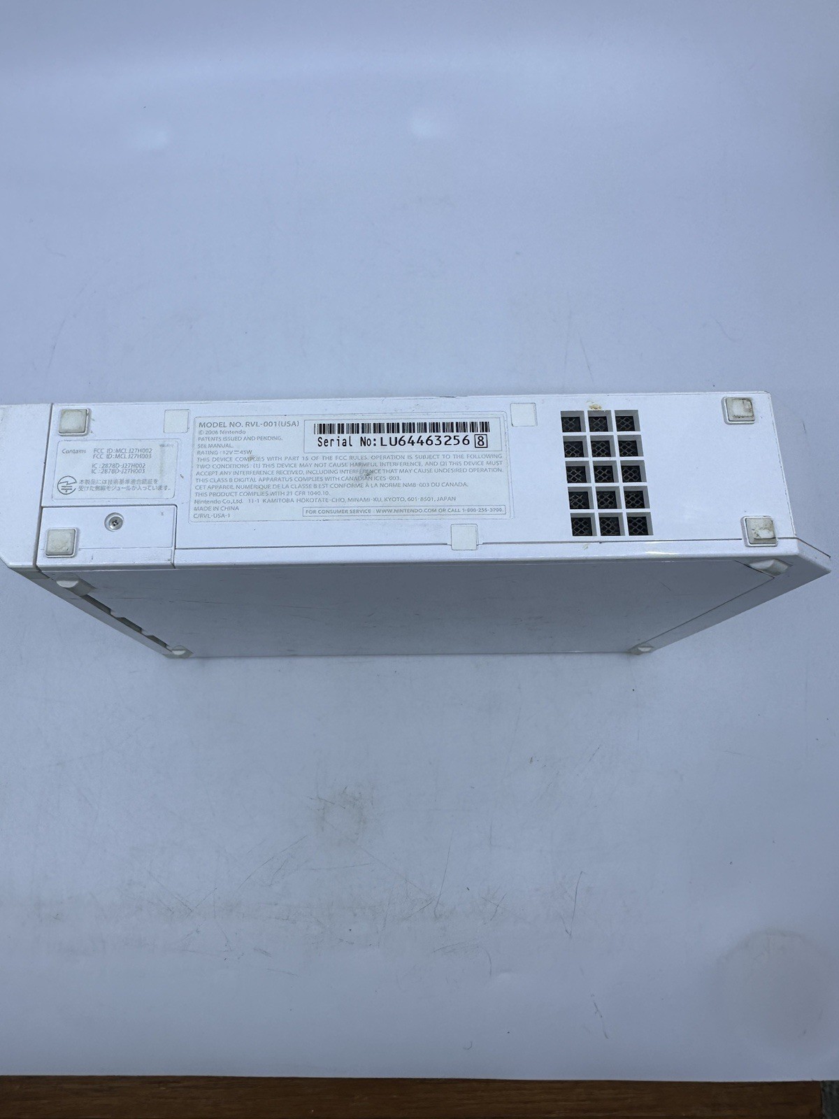 Nintendo Wii RVL-001 512 MB Home Console – White Untested Powers On