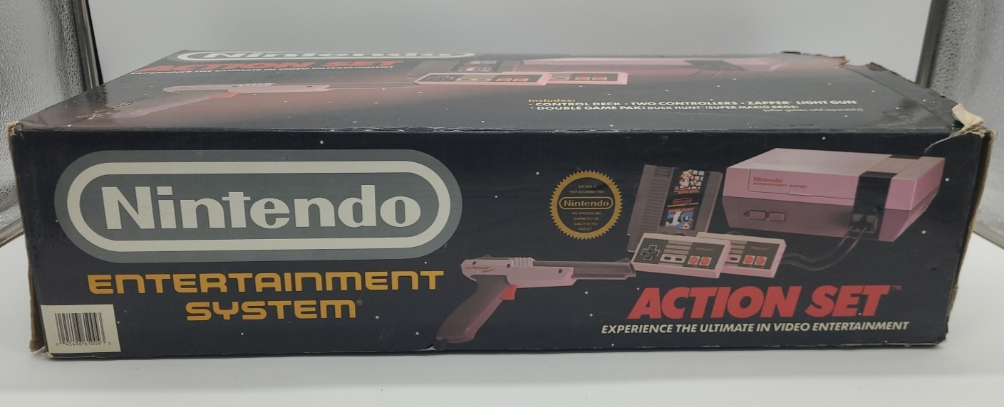 Nintendo NES Action Set Home Console With Box & Styrofoam No Paperwork Tested