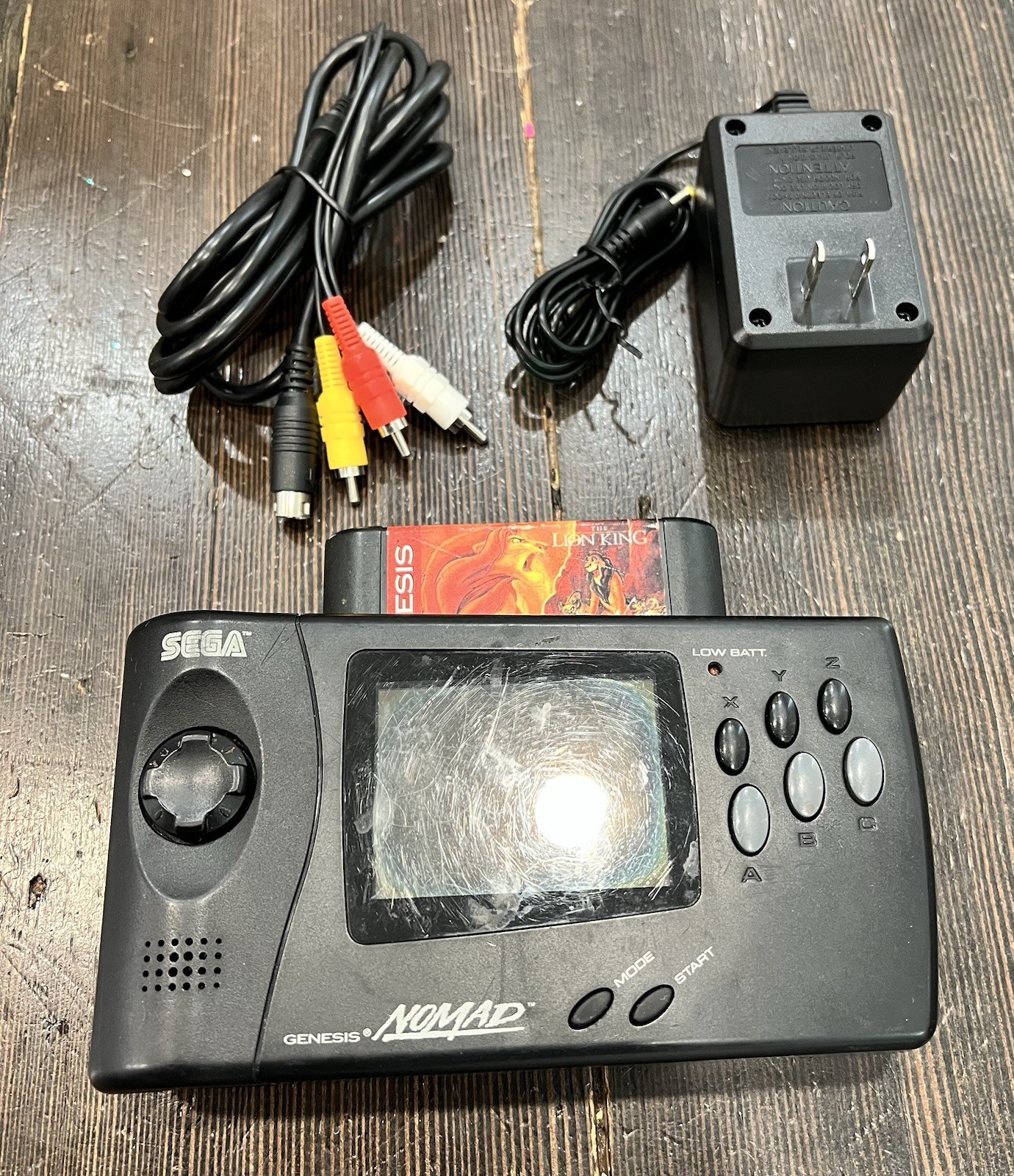 Sega Nomad Handheld Console MK-6100 With Game And Wires. Not Working