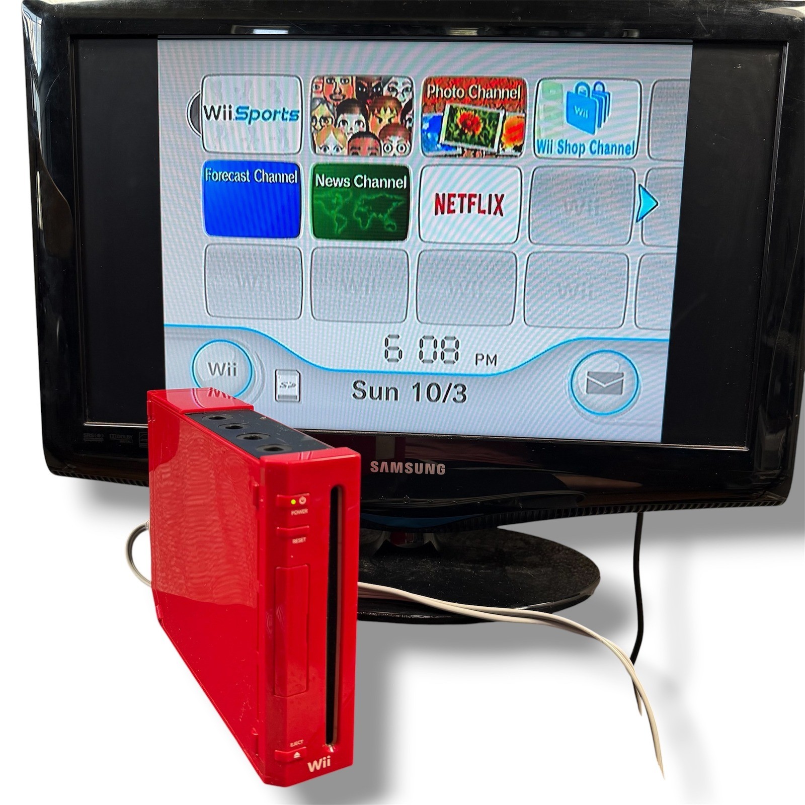Nintendo Wii RVL-001 Video Game Console Red 25th Anniversary Edition Working