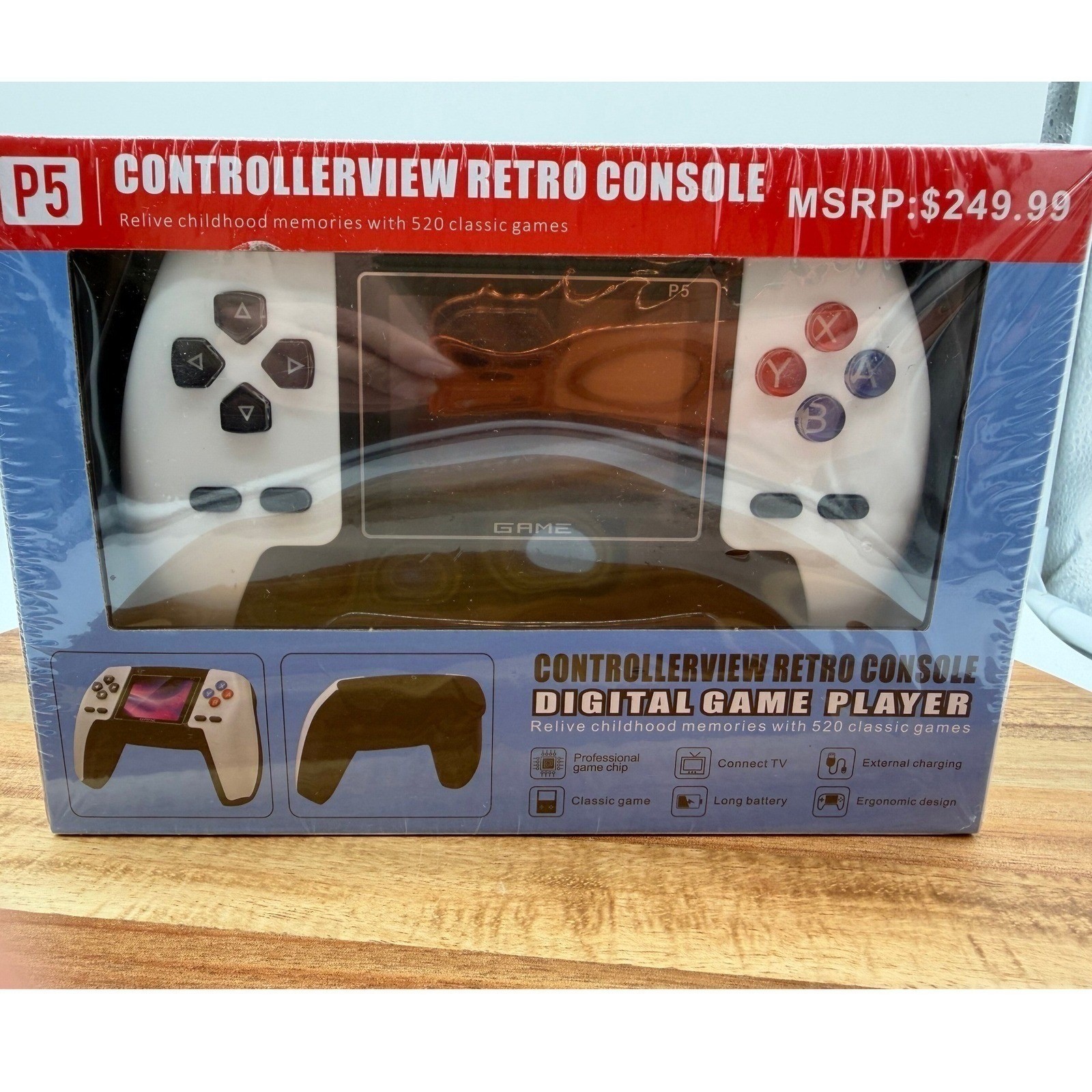 P5 White Retro Handheld Game Console Controller with 520 Built-In Classic Games