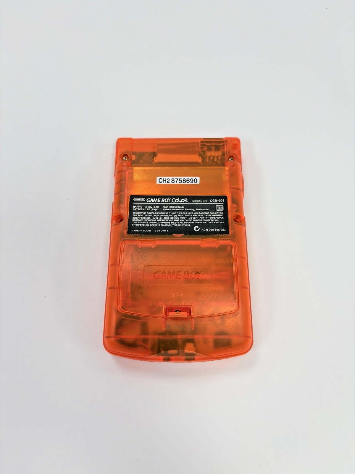 Refurbished Nintendo Game Boy Color Transparent Orange Handheld System