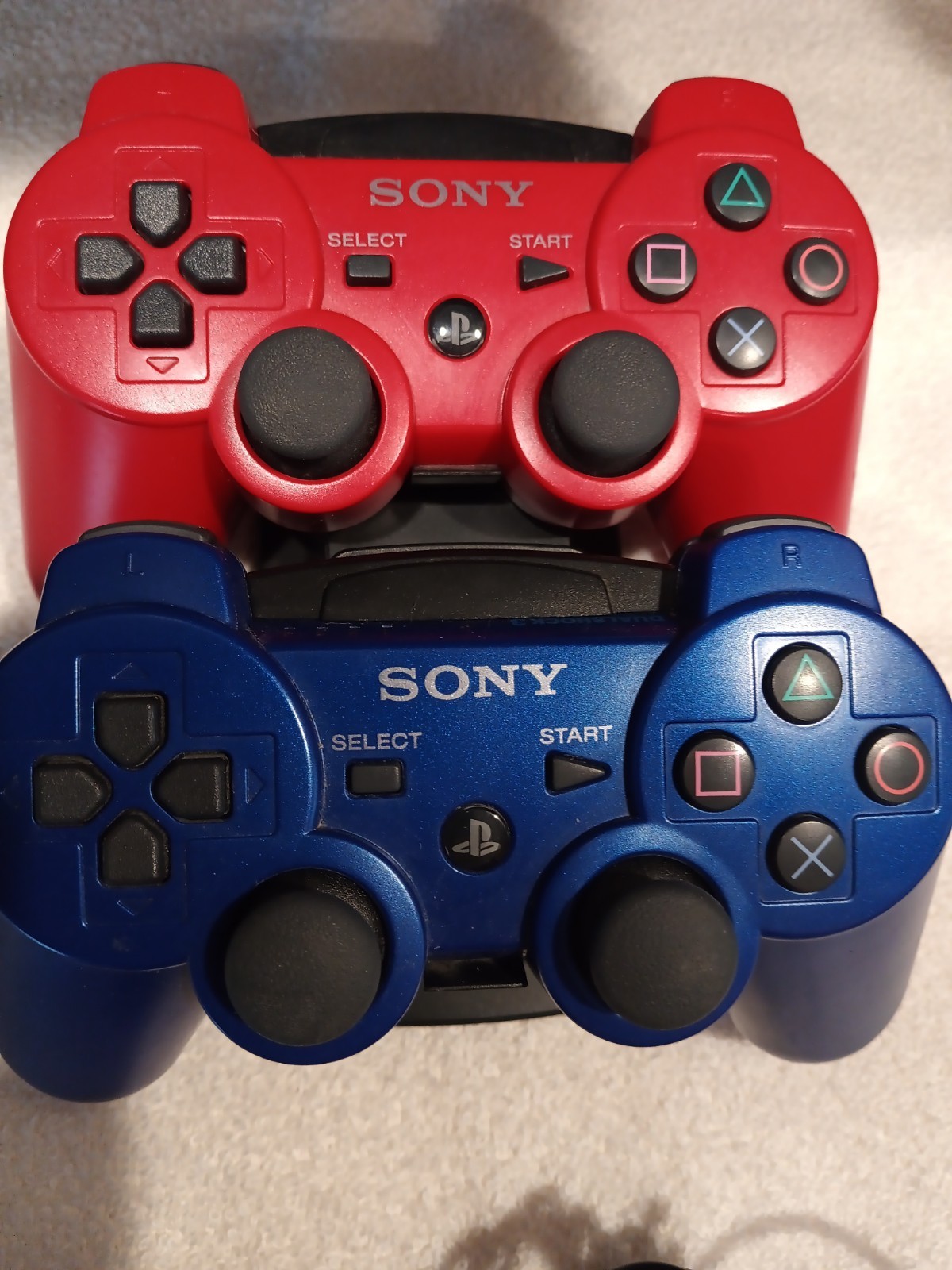 Playstation 3 Wireless Console Game Controllers PS3 Red & Blue