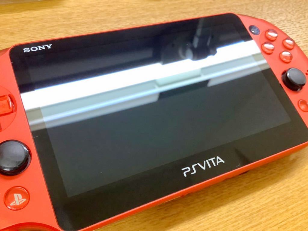 【Good】PS Vita Neon Orange PCH 2000 Za24 Console w/Charger Playstation PSV Slim