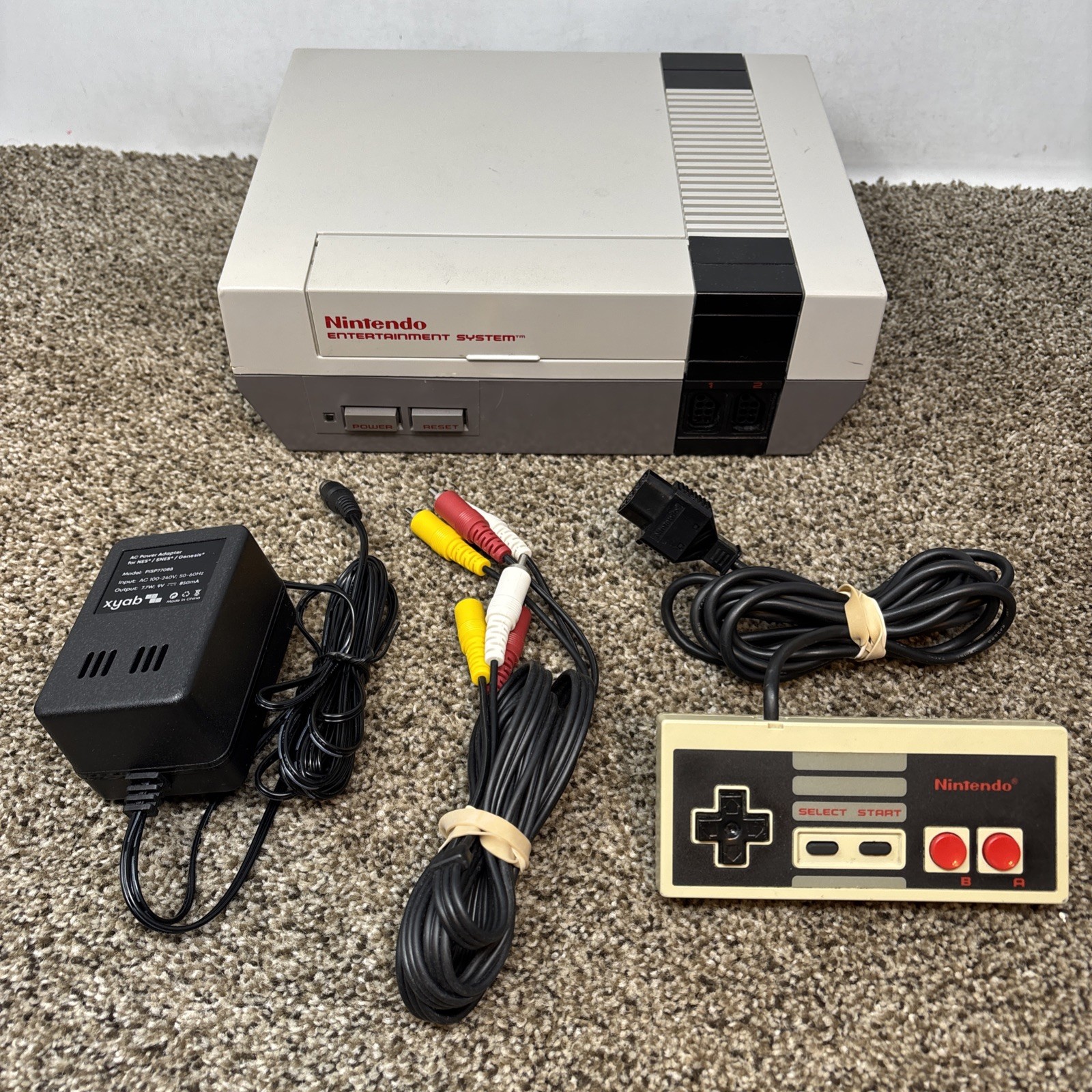 1985 Original NES Nintendo System Console + New 72 Pin Authentic Tested Bundle