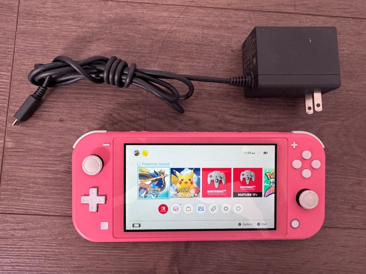 NINTENDO SWITCH LITE HANDHELD – HDH-001 CORAL PINK WITH CHARGER (WCP038445)