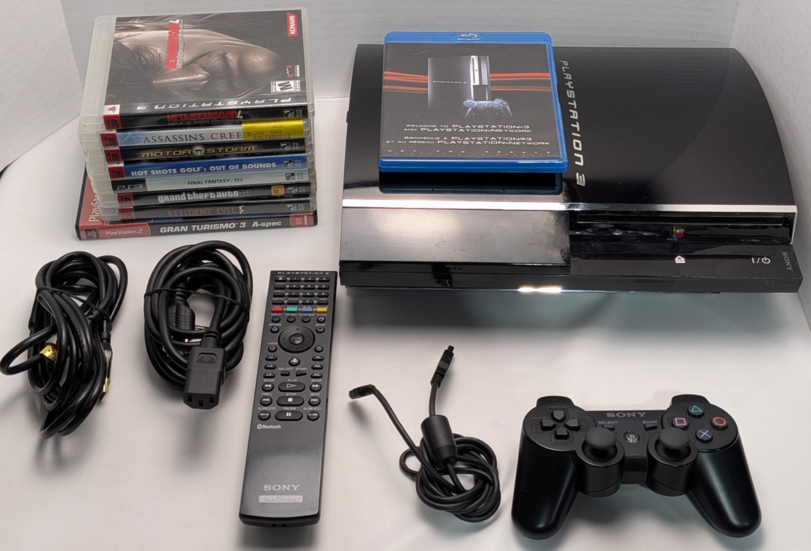 PlayStation 3 PS3 CECHE01 250GB Backwards Compatible Console Tested 8 Games CIB!