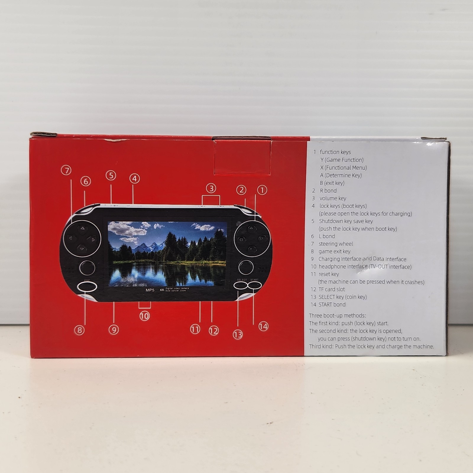 X7 Handheld Retro Game Console 8GB MP5 Player Built-In Games New Sealed Red Blue