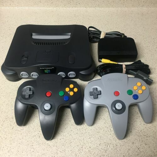 VTG Nintendo 64 N64 console 1 2 3 or 4 Controllers + Cables Bundle Lot AUTHENTIC