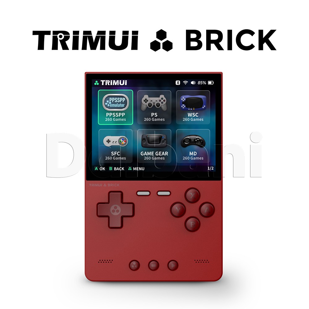 TrimUI Brick Red Open Source Handheld Game Console with 64GB