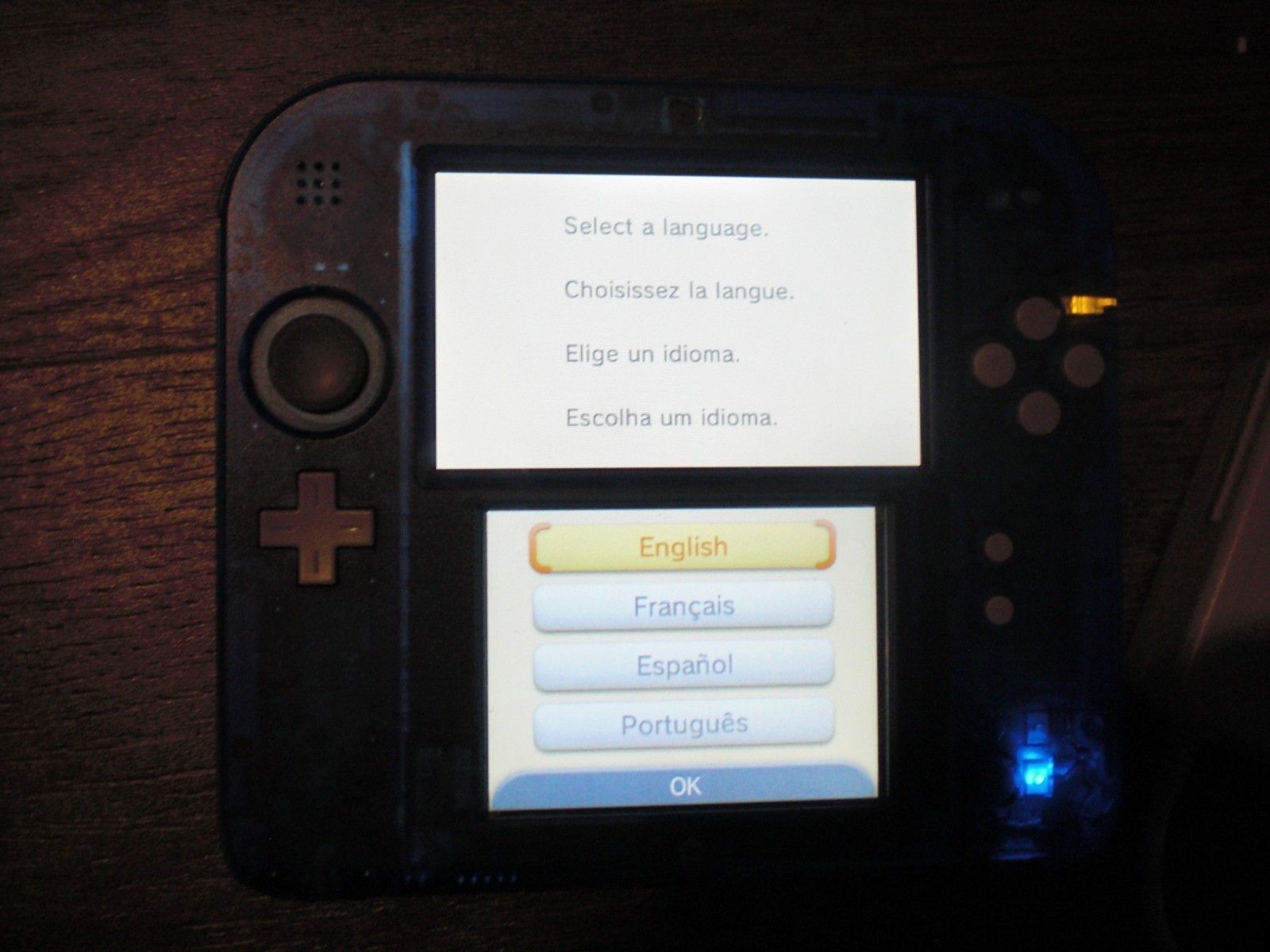 Nintendo 2DS Crystal Blue Transparent Clear Console System NTSC U.S. USA Tested