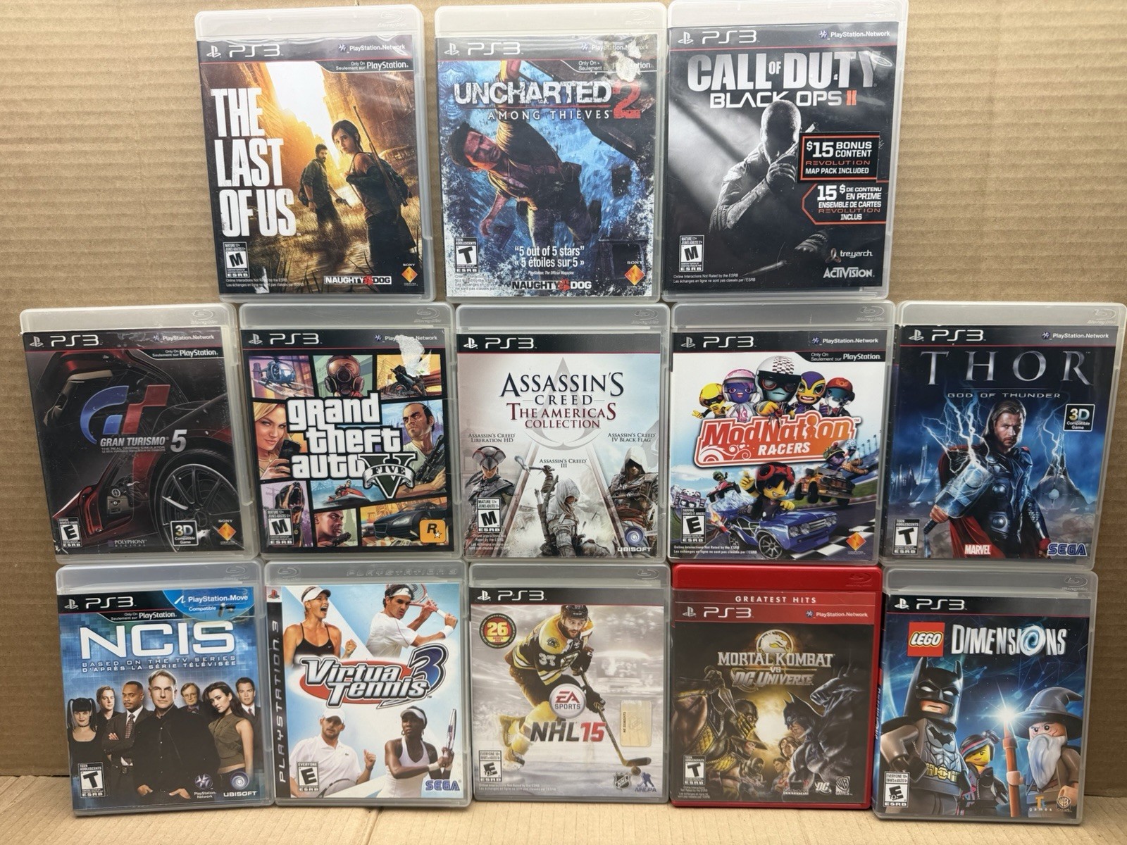 Sony PS3 Slim 250GB Console CECH-2001B In Box, & 13 Games