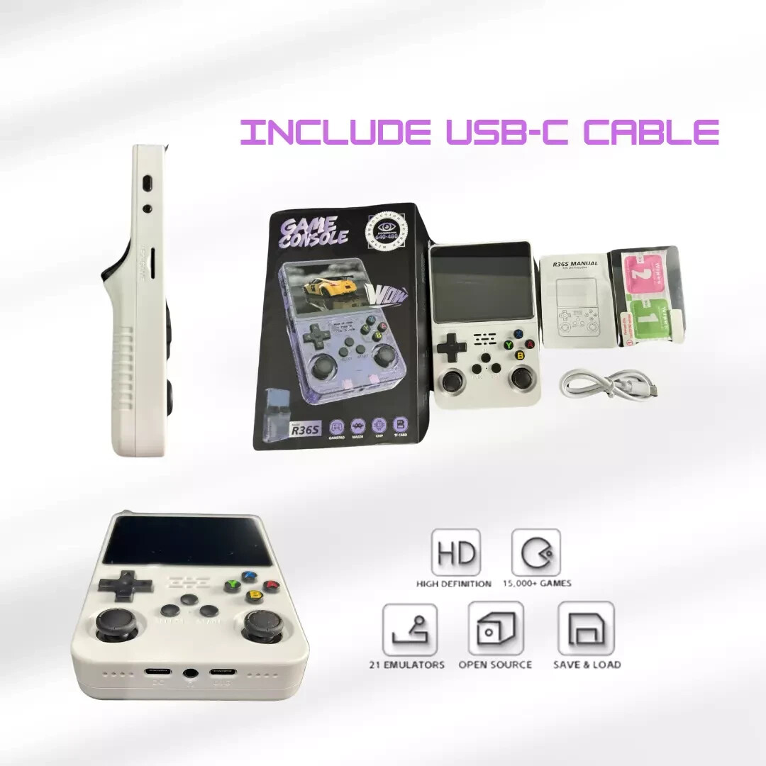 Portable Retro Gaming Console 64GB WiFi 3500mAh Battery Over 15000 Games