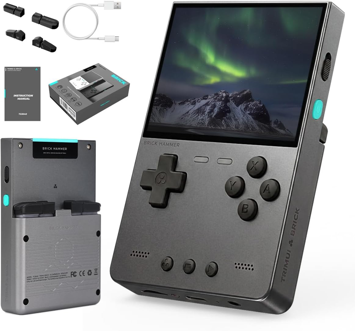 Trimui Brick Hammer Game Consoles,3.2 Inch IPS Screen Classic System and 3000Mah