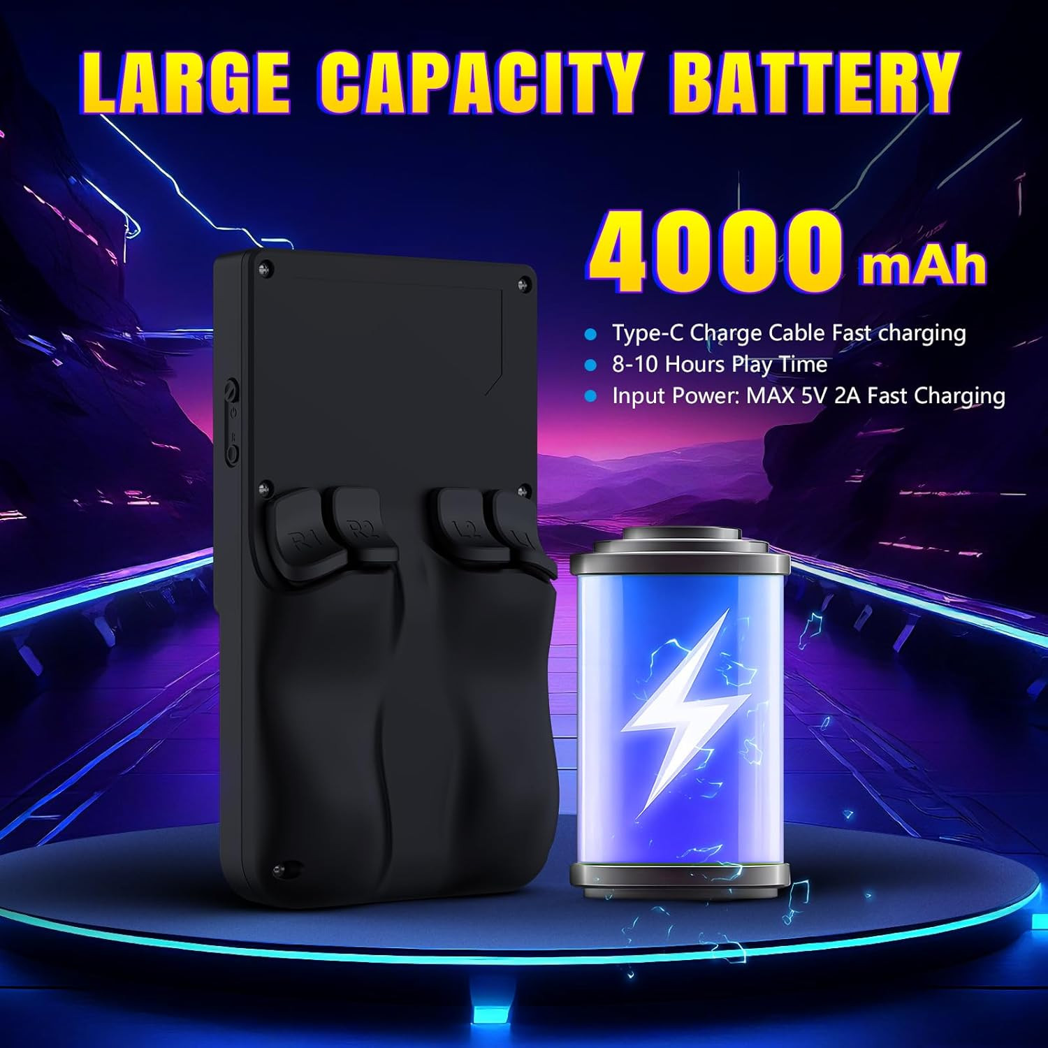 R36TMAX Upgraded Retro Handheld Game Console with 4000Mah Battery, 4.0» IPS Scr
