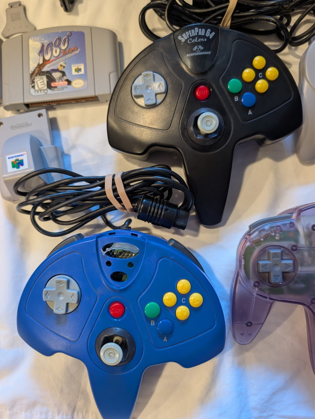 Nintendo 64 N64 Console w Memory Expander Games 4 Controllers Rumble Pak TESTED