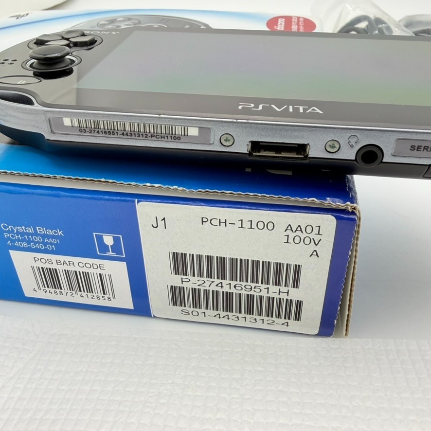 Sony PS Vita PCH-1100 Crystal Black 3G/Wi-Fi Model Console OLED Boxed From Japan