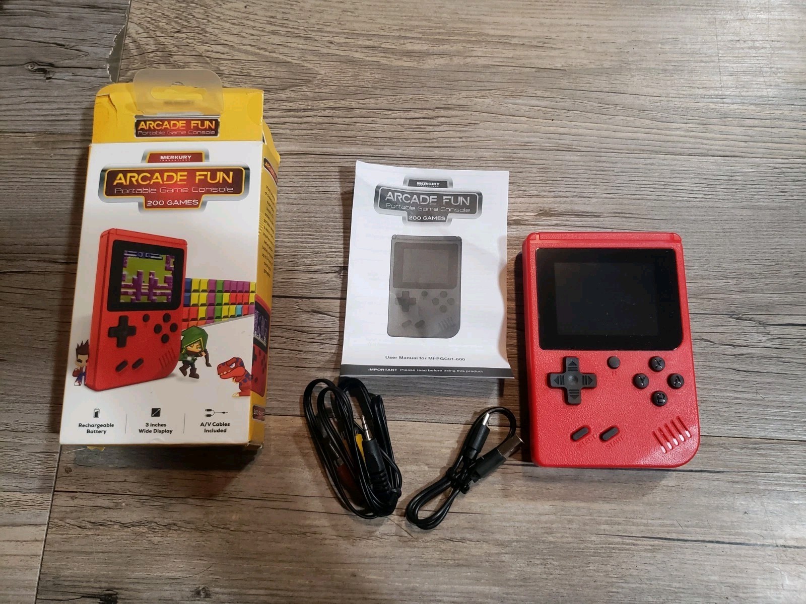 Merkury Arcade Fun Portable Game Console 200 Games Red Handheld Tested