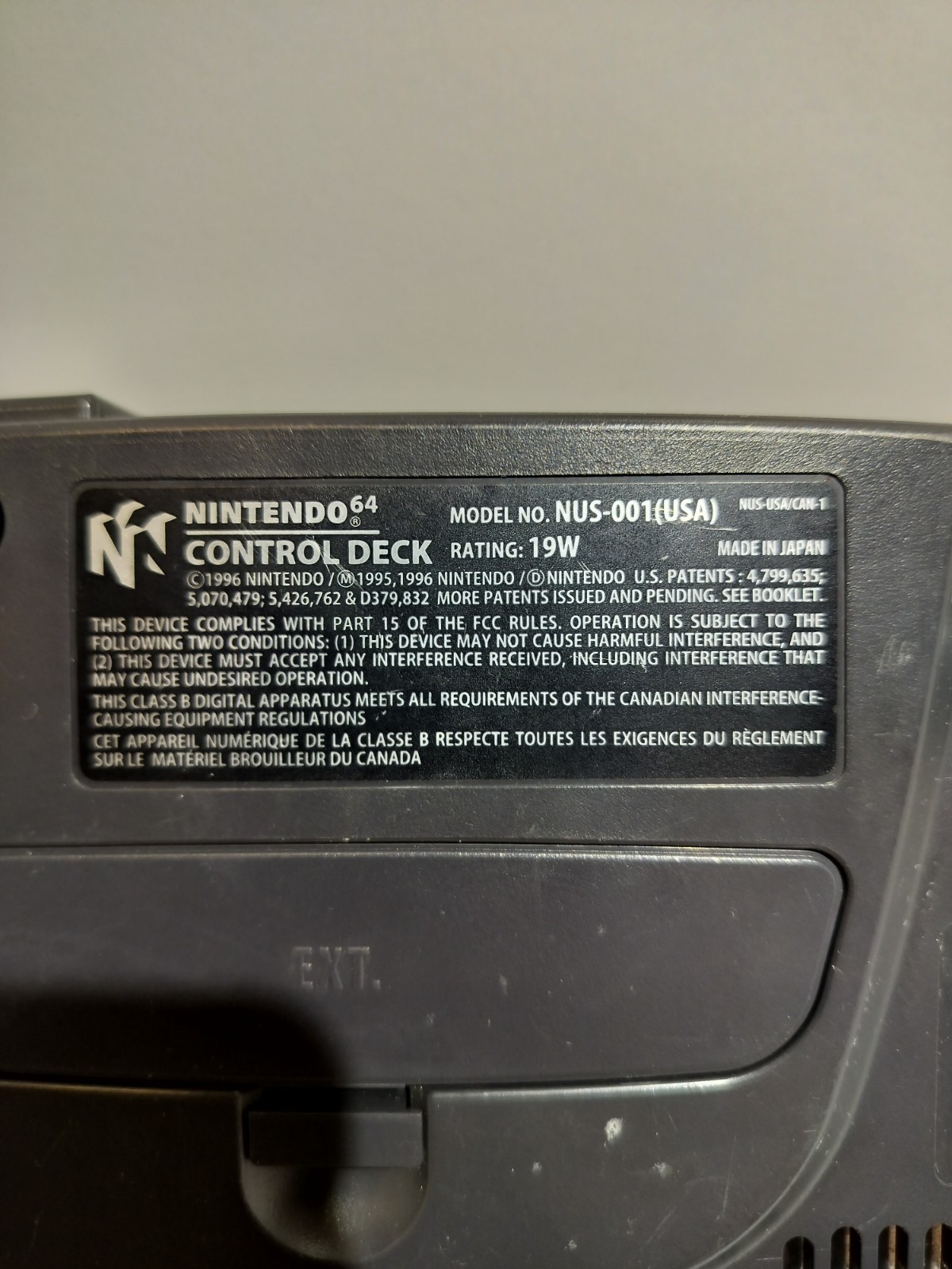 Nintendo 64 w expansion pk Charcoal Gray tested see vid/description for details