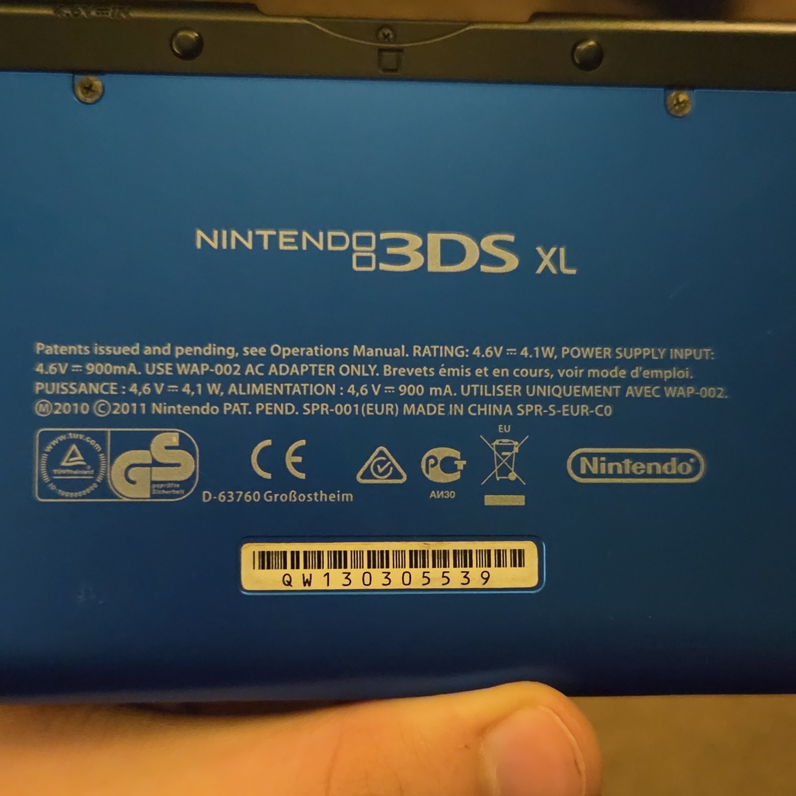Nintendo 3DS XL Blue/Black Handheld Console 3D Audio Technology