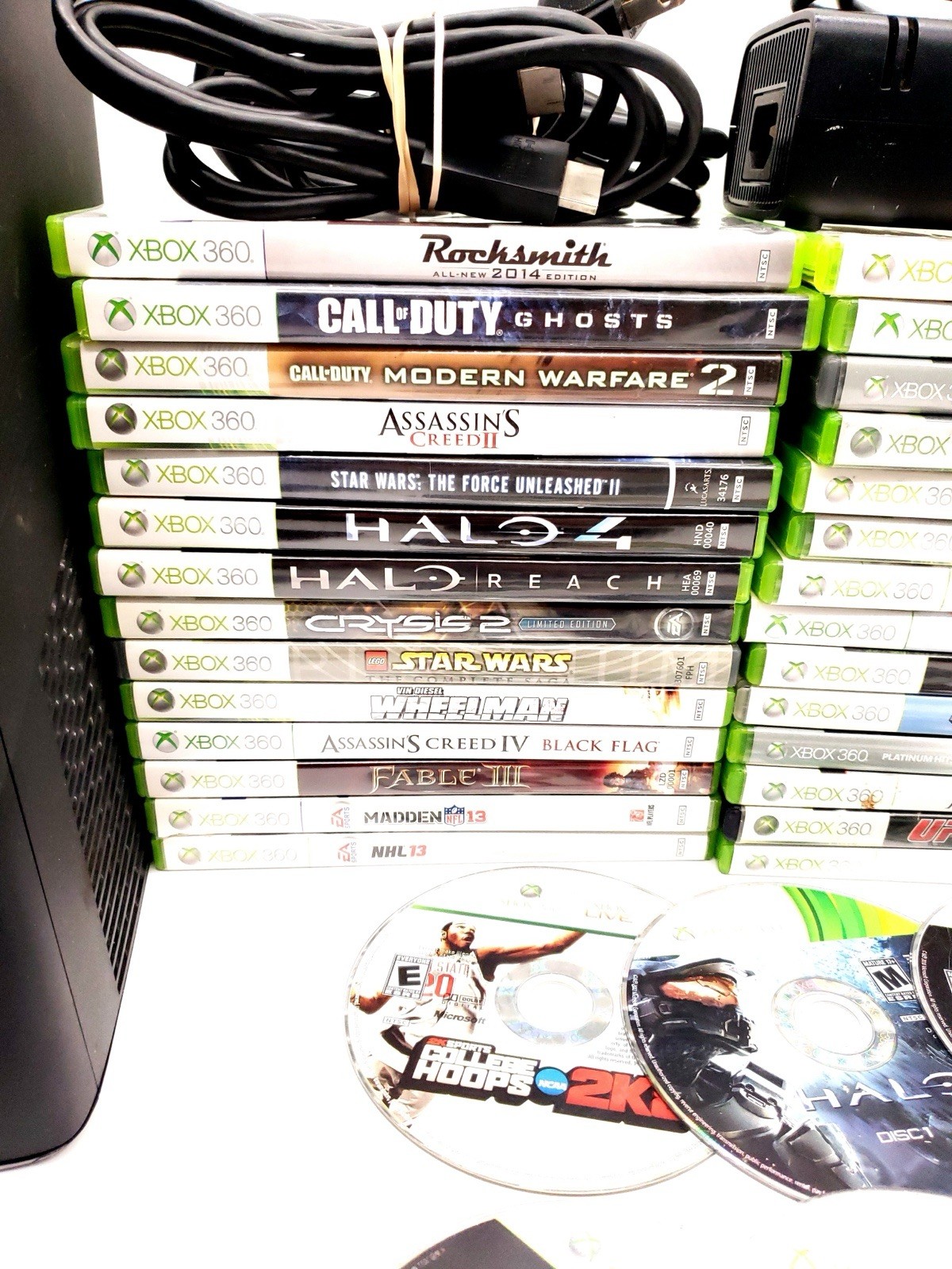 Microsoft Xbox 360 S Console – Black (1439) 250GB Drive & 34 Games SYSTEM WORKS