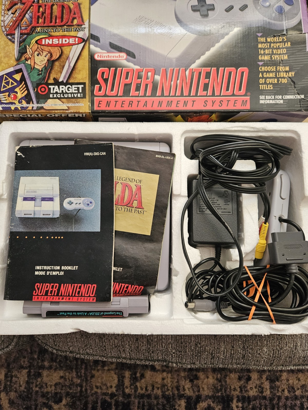 Super Nintendo Mini Jr System Console Rare Variant Target SNES Zelda CIB