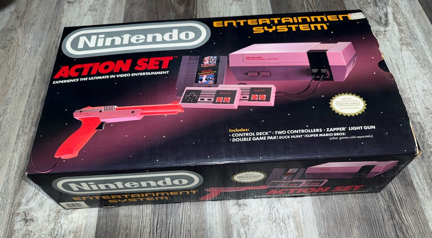 Nintendo NES Action Set System Near Complete In Box CIB Tested With Super Mario