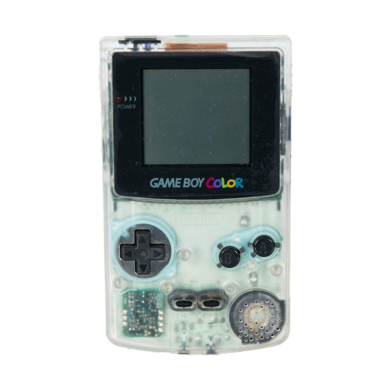 Nintendo Game Boy Color Clear Handheld System White Tested & Works! VG