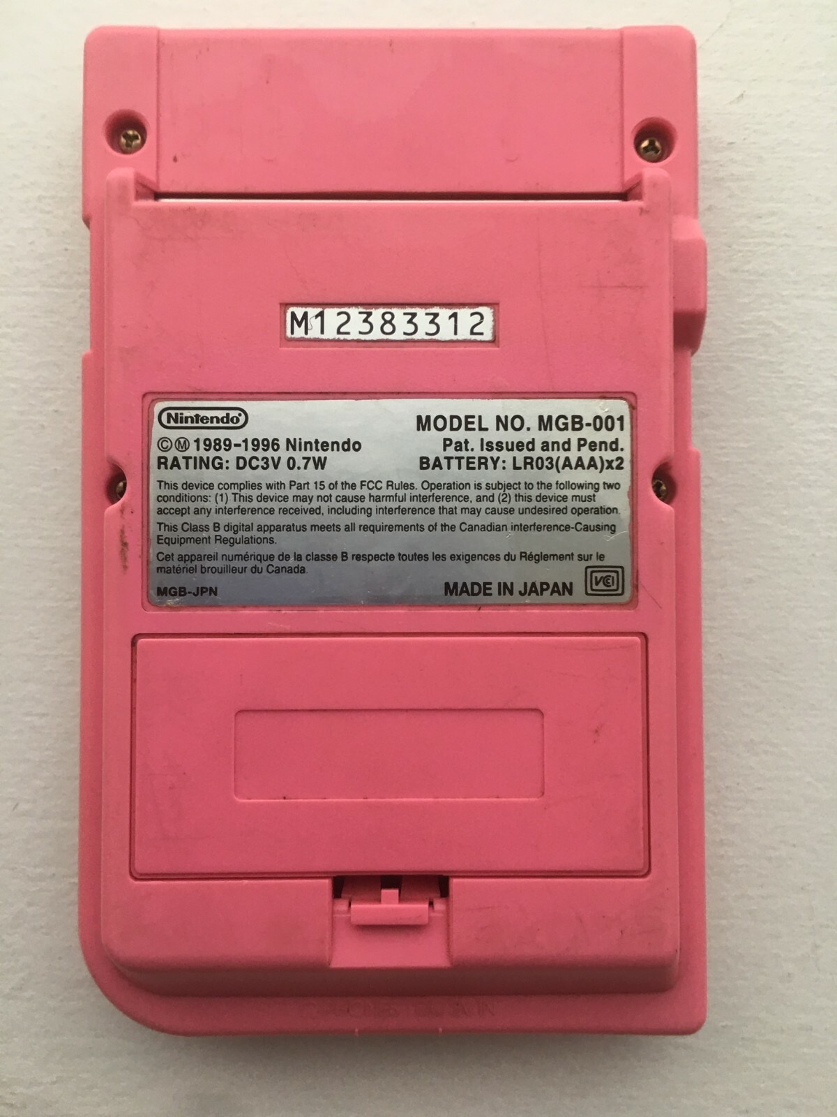 Nintendo Game Boy Pocket MGB-001 – Pink – 100% OEM – Tested Working RARE Import!