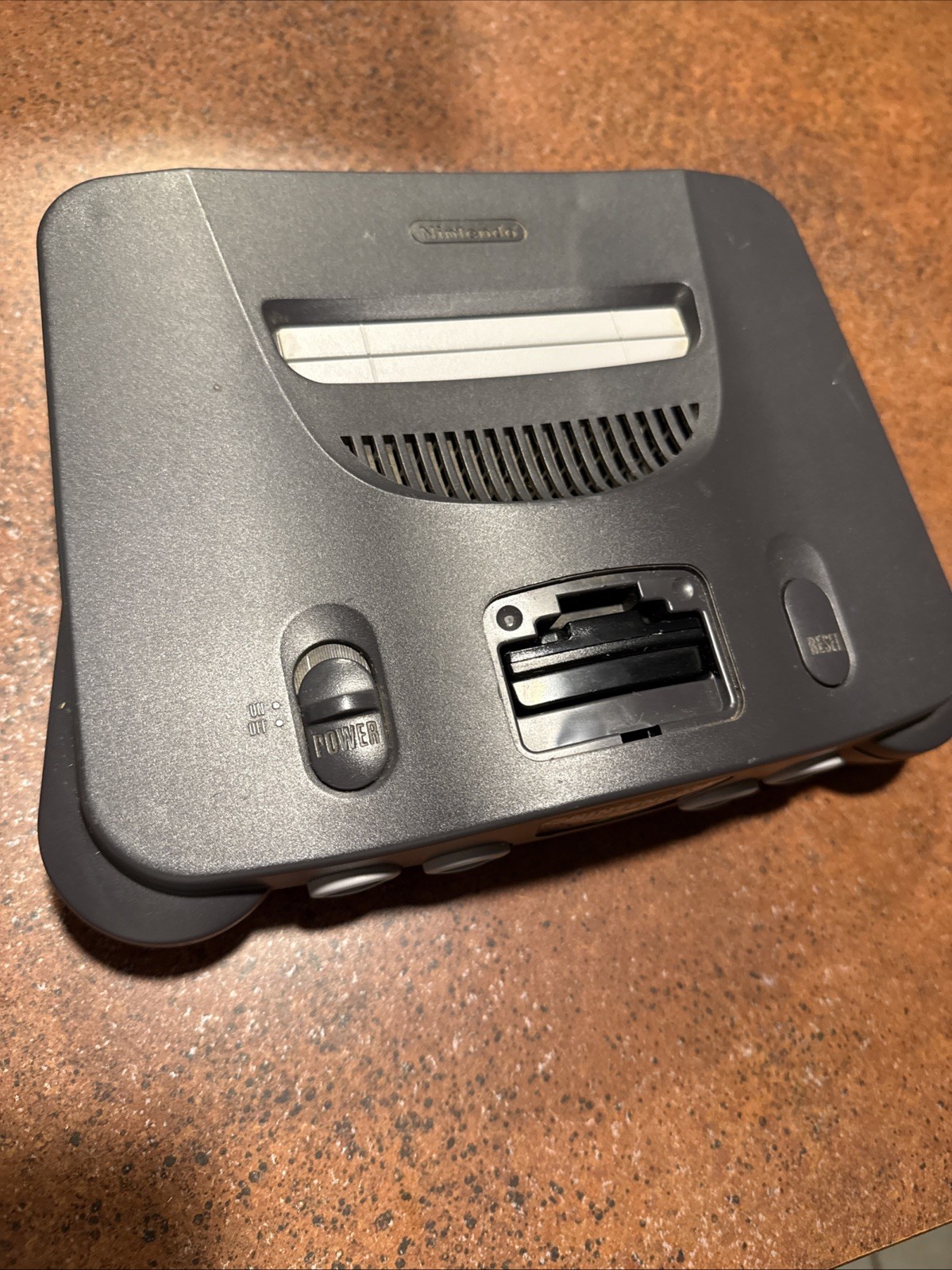 Nintendo 64 Console ONLY – NUS-001 (USA) – Charcoal Tested Working W/ Jumper Pak