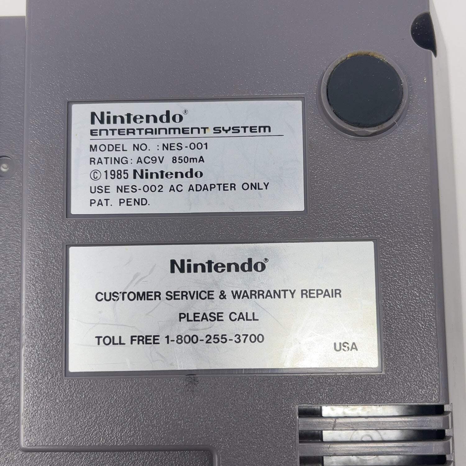 Nintendo Entertainment System NES Console Gaming System Only NES-001 Gray
