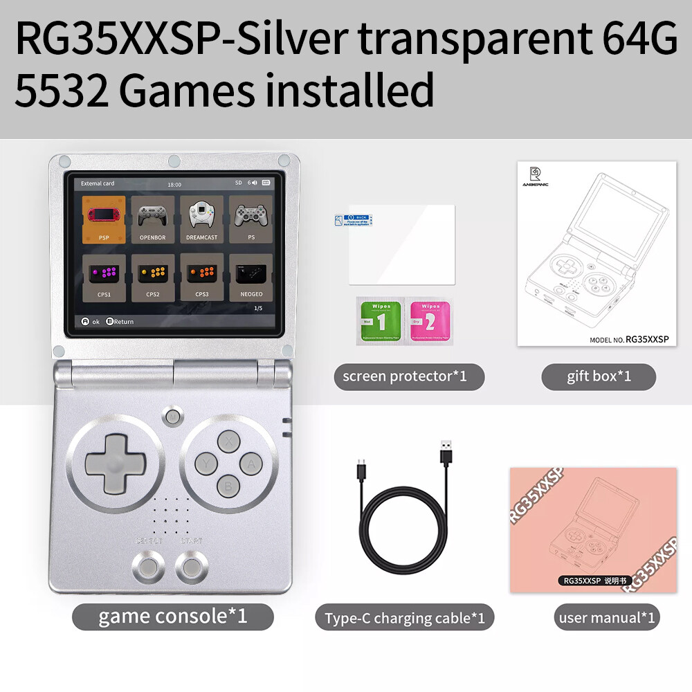 ANBERNIC RG35XXSP Handheld Game Console 3.5″ IPS Screen Retro Game Console Gifts