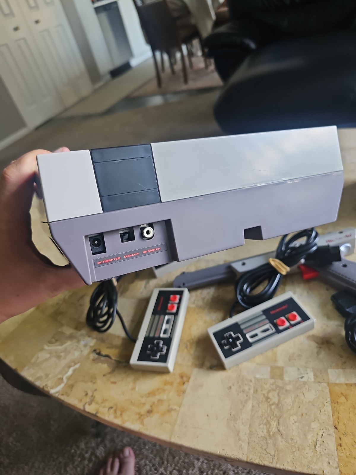 Original Nintendo NES Console Bundel Gun,3 Controllers,15 Games Tested Works