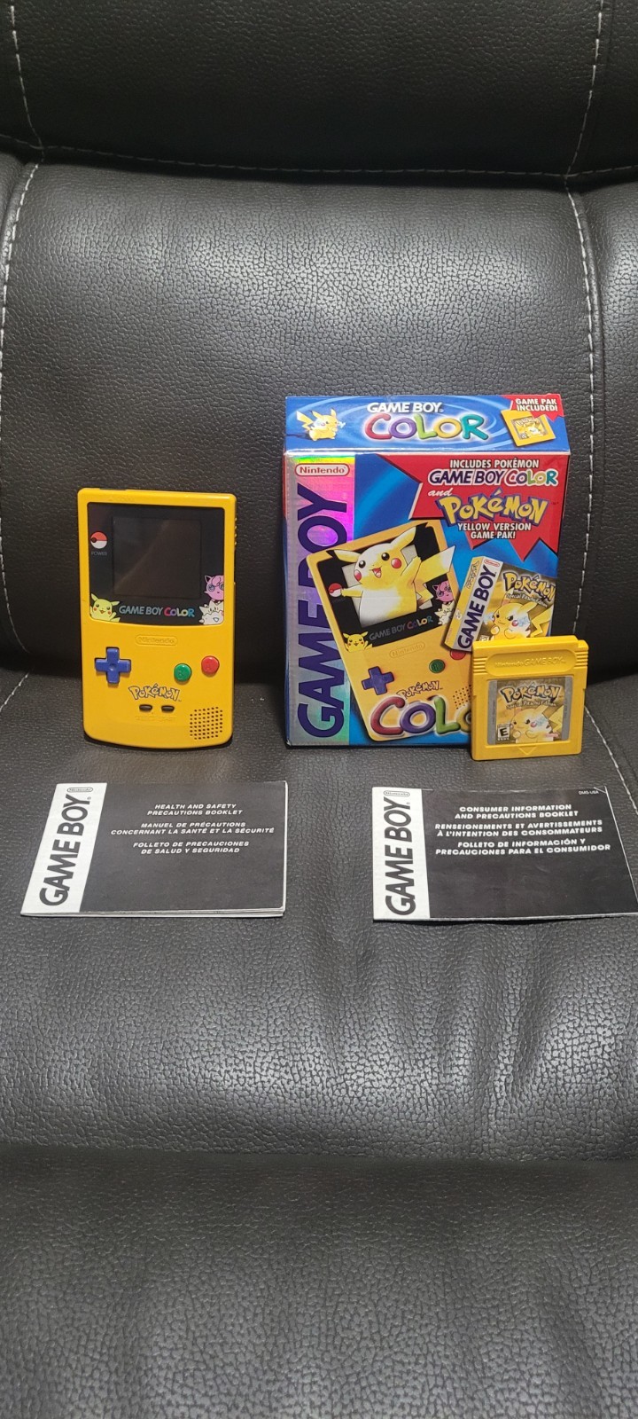 Nintendo Game Boy Color Pokemon Yellow Version Limited Edition w/ Box Inserts