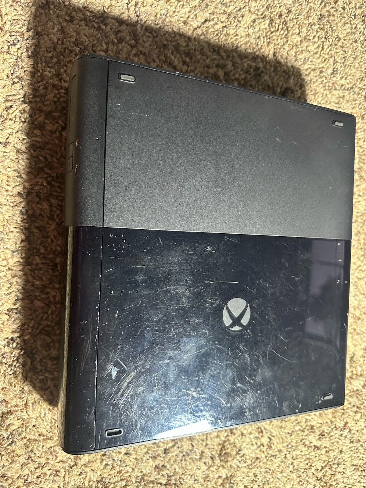 Microsoft Xbox 360 E 4GB Console Bundle 5 Games Black Wired Controller Tested