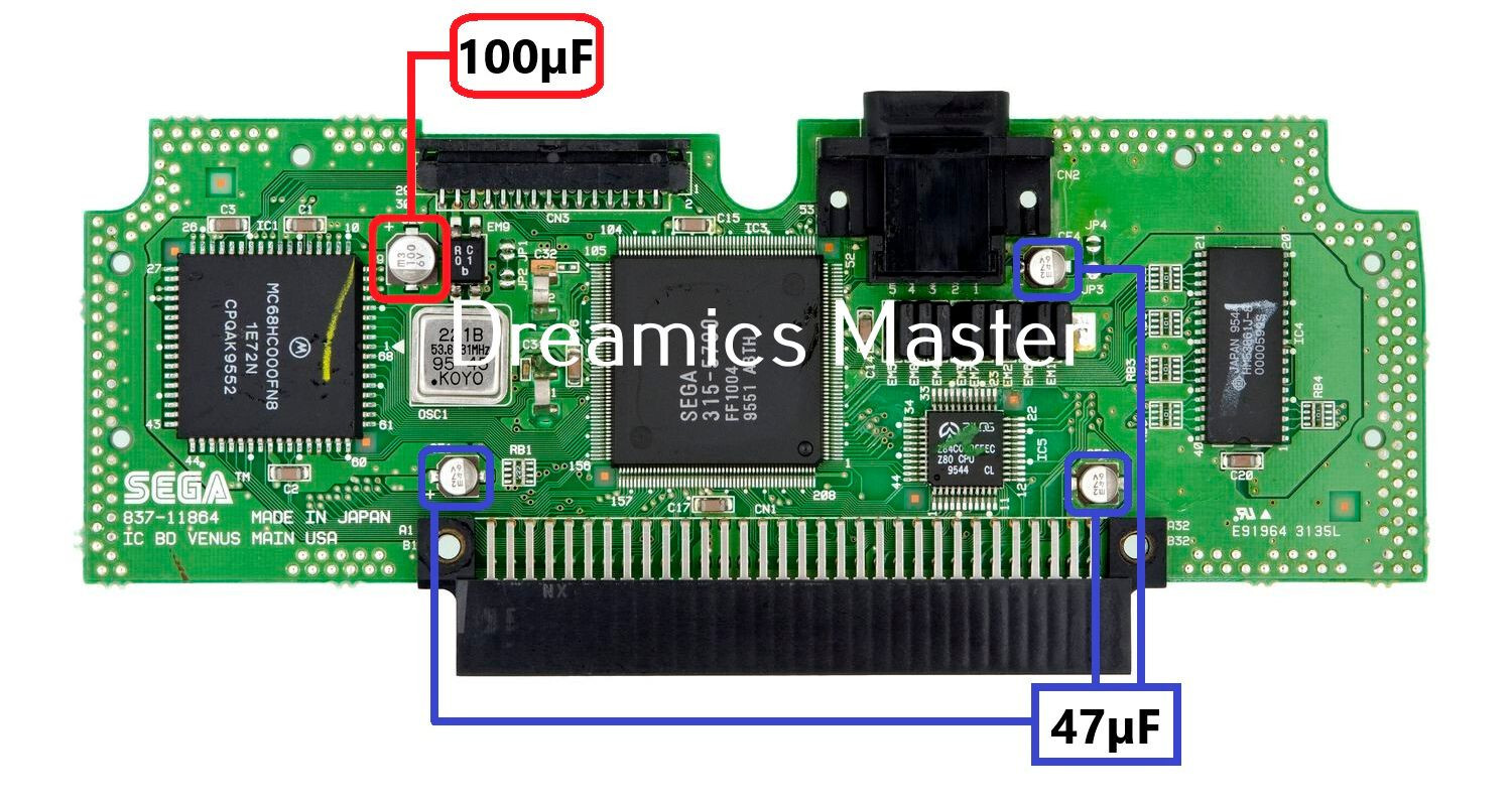 SEGA Nomad | SMD Ceramic Capacitor Replacement Kit | Complete Cap Kit