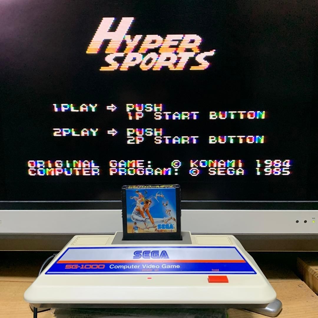 SEGA SG-1000 Console Tested Working w/ Controller AC Adapter Hyper Sports JAPAN