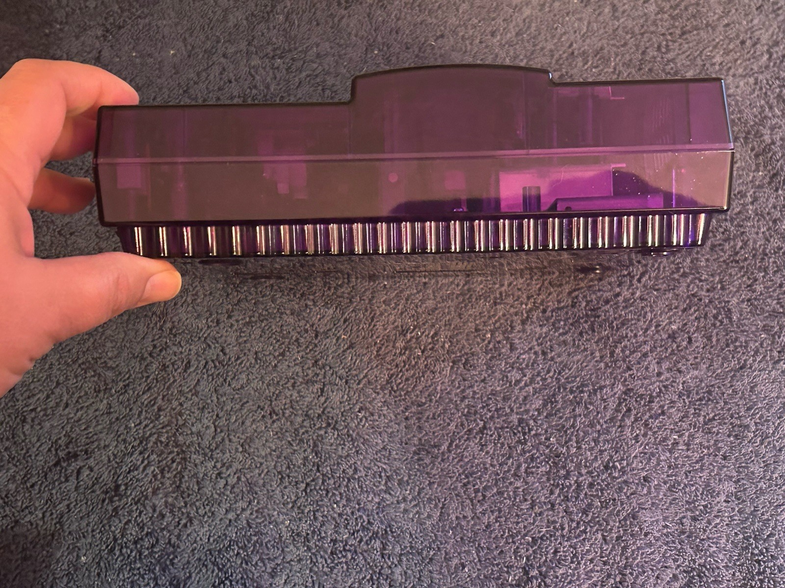 Super Nintendo Console – SNES Purple Clear Custom Case Reshell – Plays Famicom