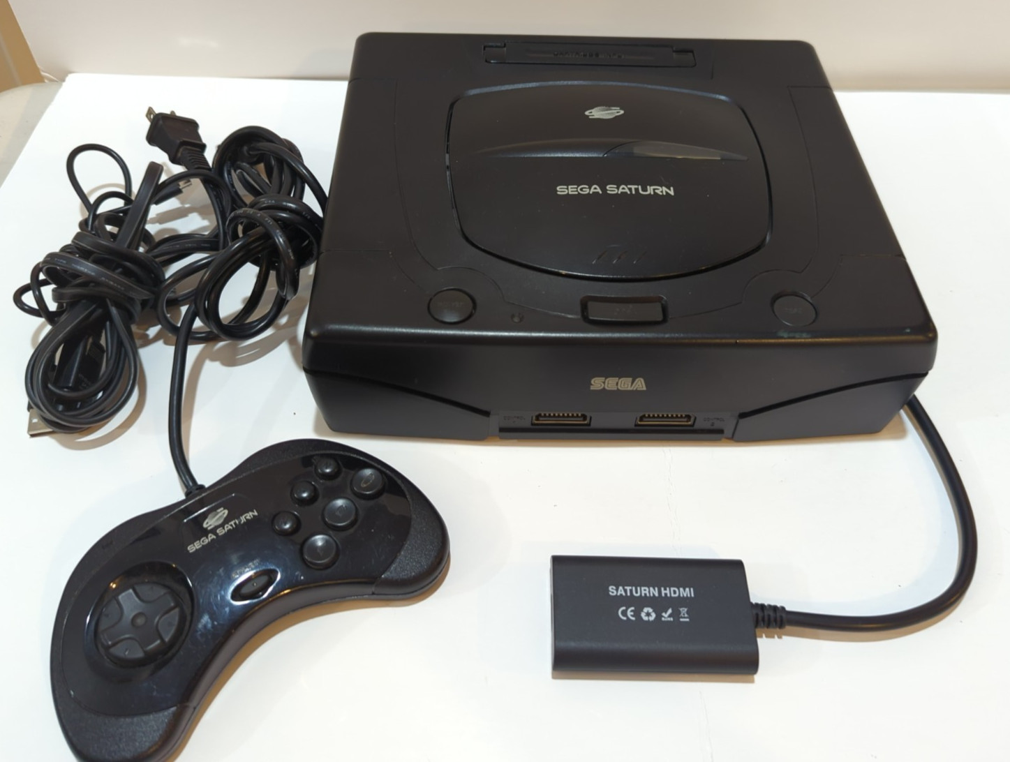 SEGA Saturn Console – Black – Tested MK-80000A With Controller, HDMI adaptor.